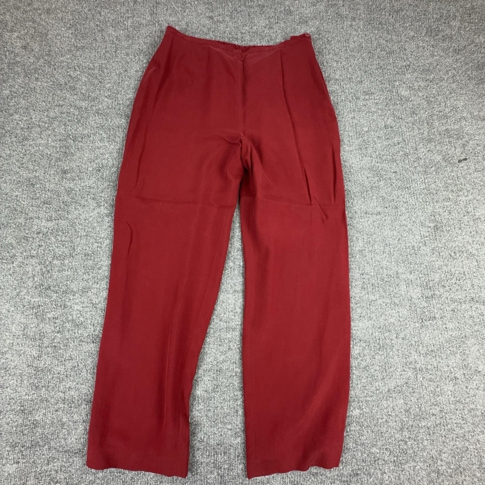 Josephine Pants Tank Set Womens 14 Red Silk Elastic Waist 2 Piece Casual Summer